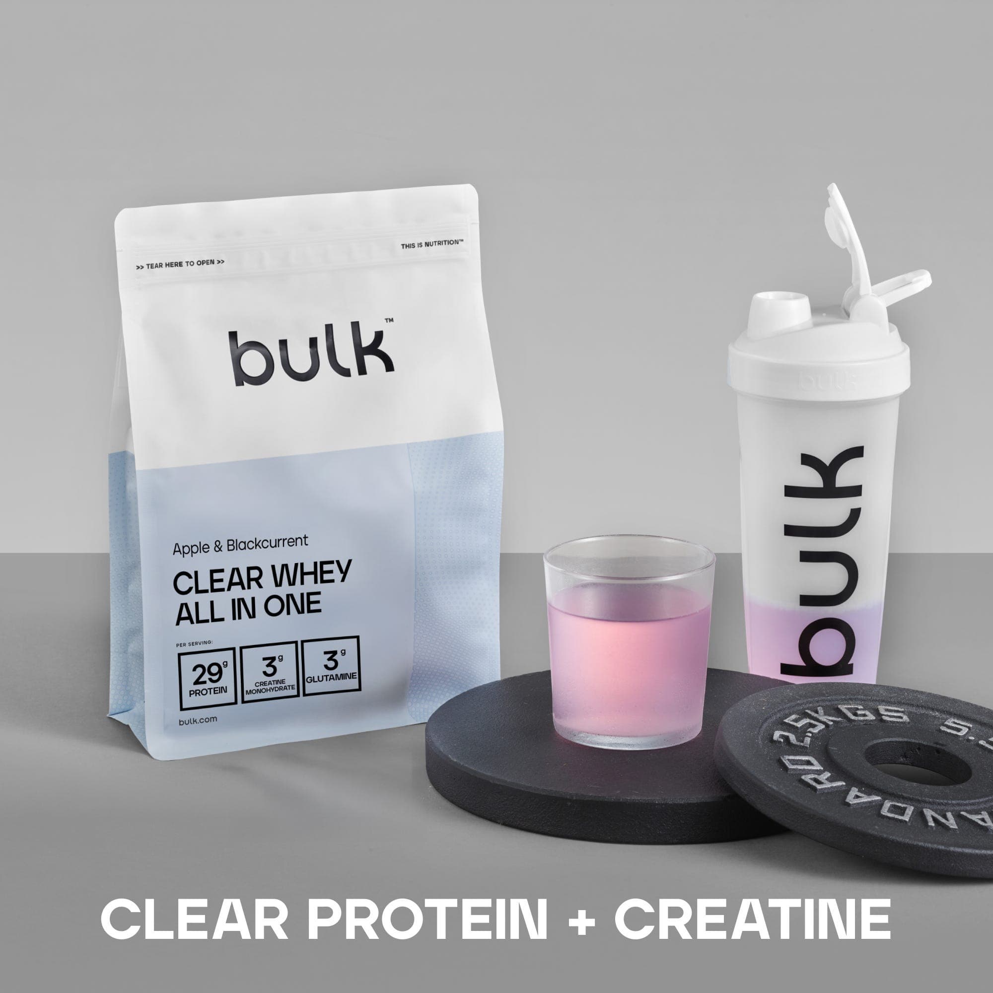 Bulk Clear Whey All In One Apple & Blackcurrant 1kg by Bulk