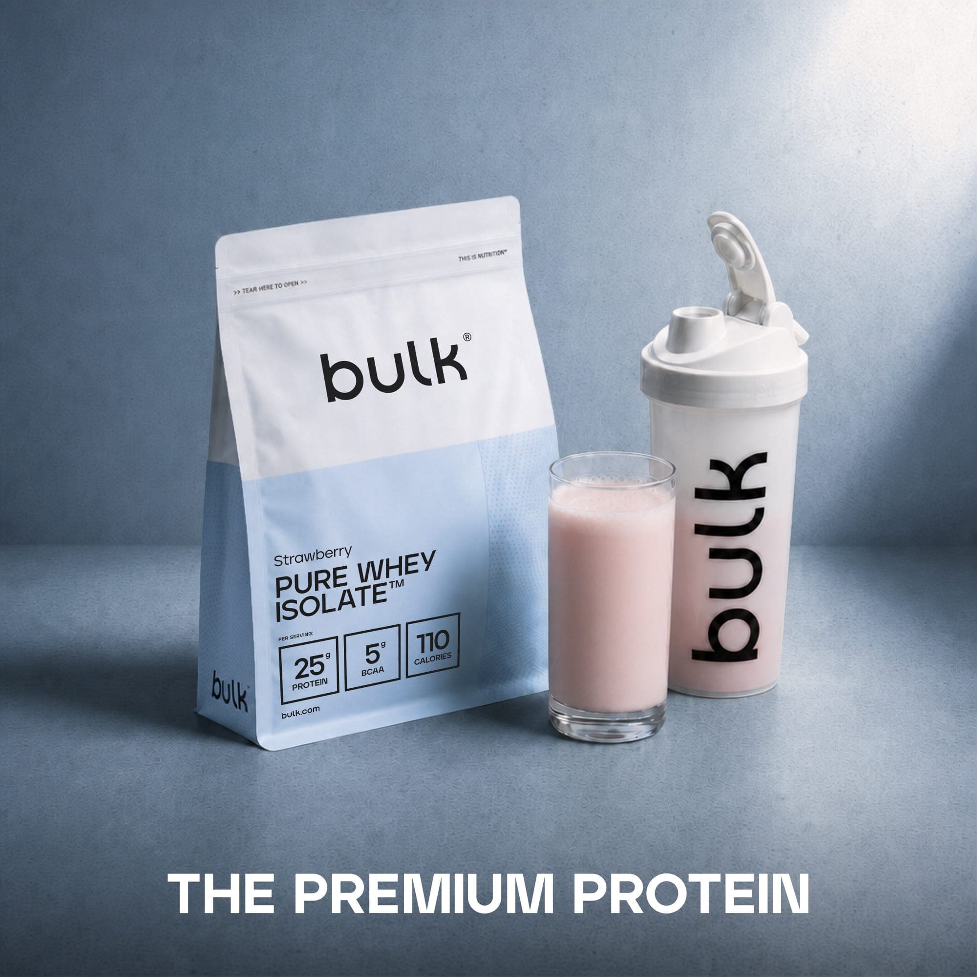Bulk Pure Whey Isolate Strawberry 1kg by Bulk