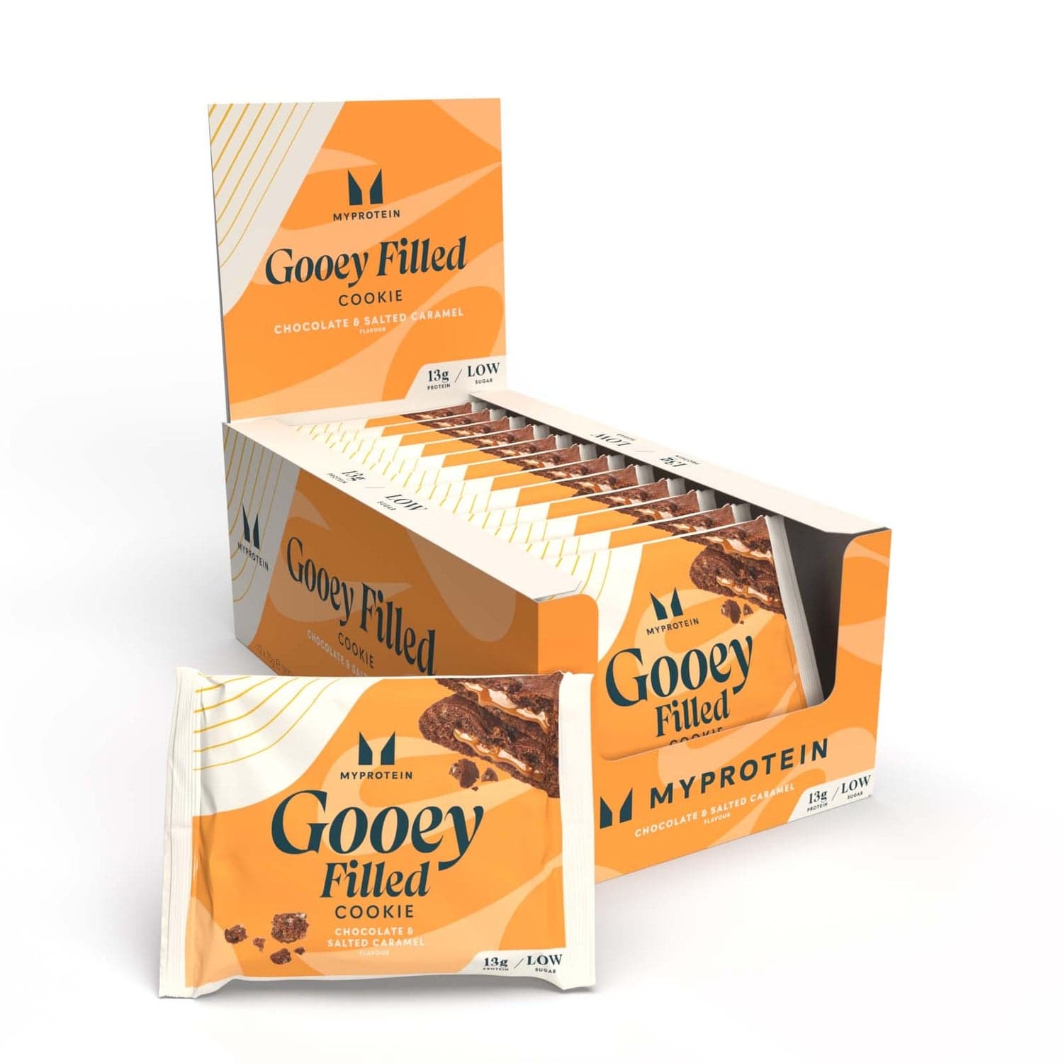 MyProtein Baked Protein Cookie Chocolate Salted Caramel Gooey Filled 12 x 75g by MyProtein