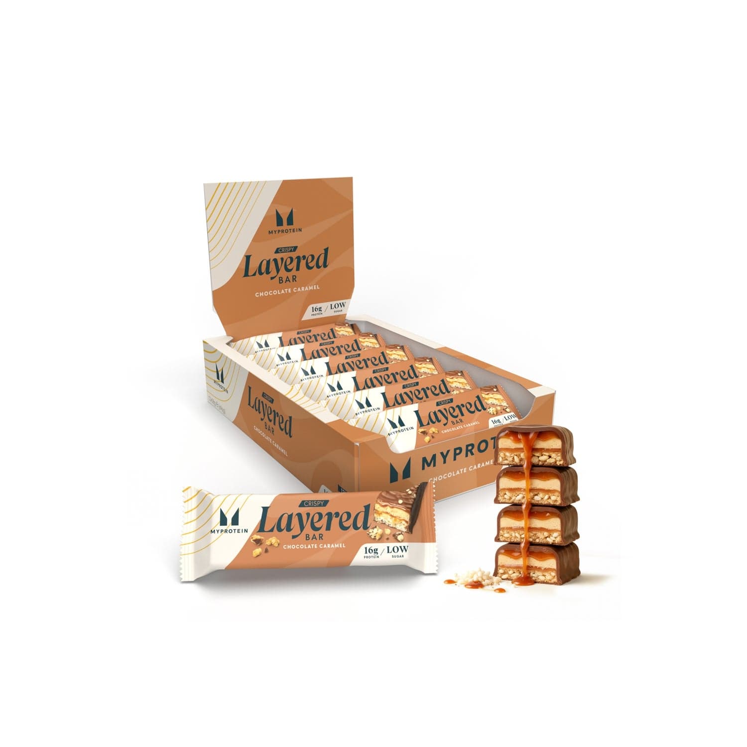 MyProtein Crispy Layered Protein Bar Chocolate Caramel 12 x 58g by MyProtein