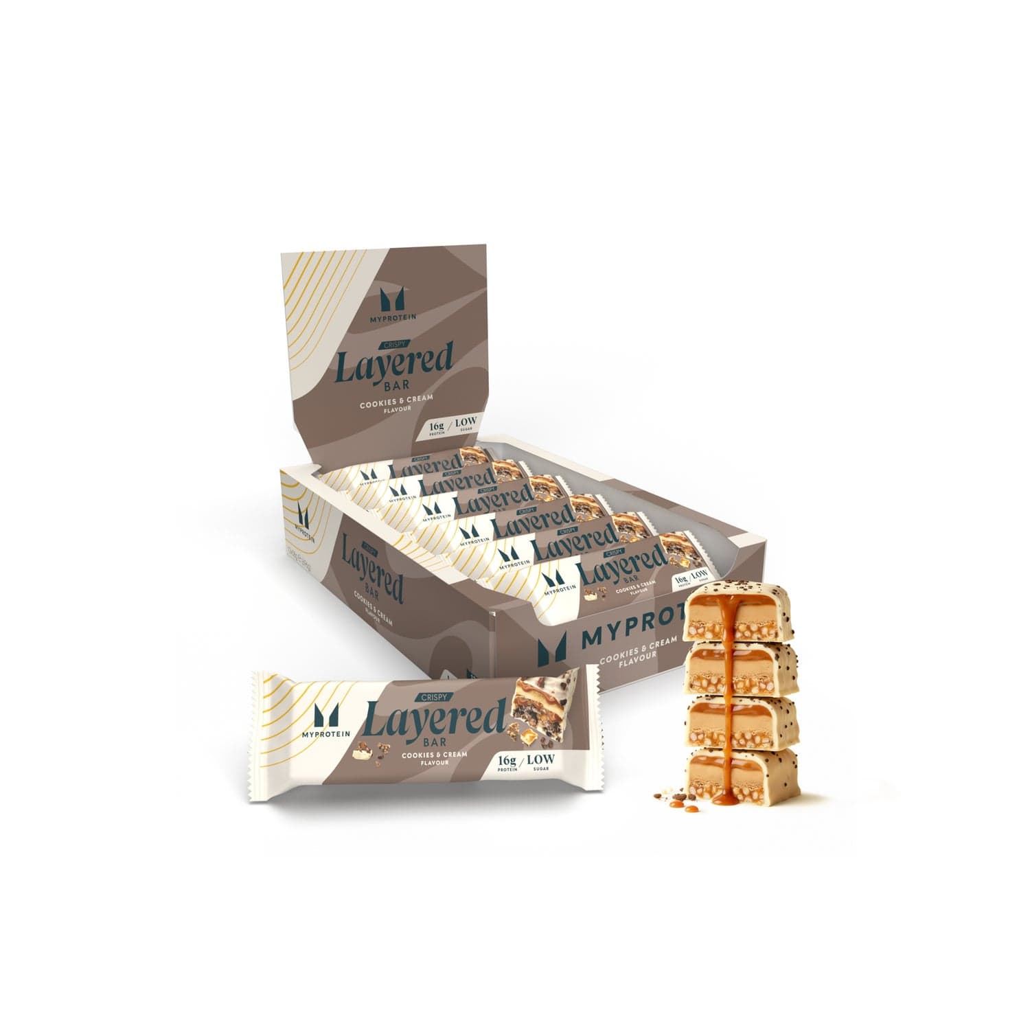 MyProtein Crispy Layered Protein Bar Cookies and Cream 12 x 58g by MyProtein
