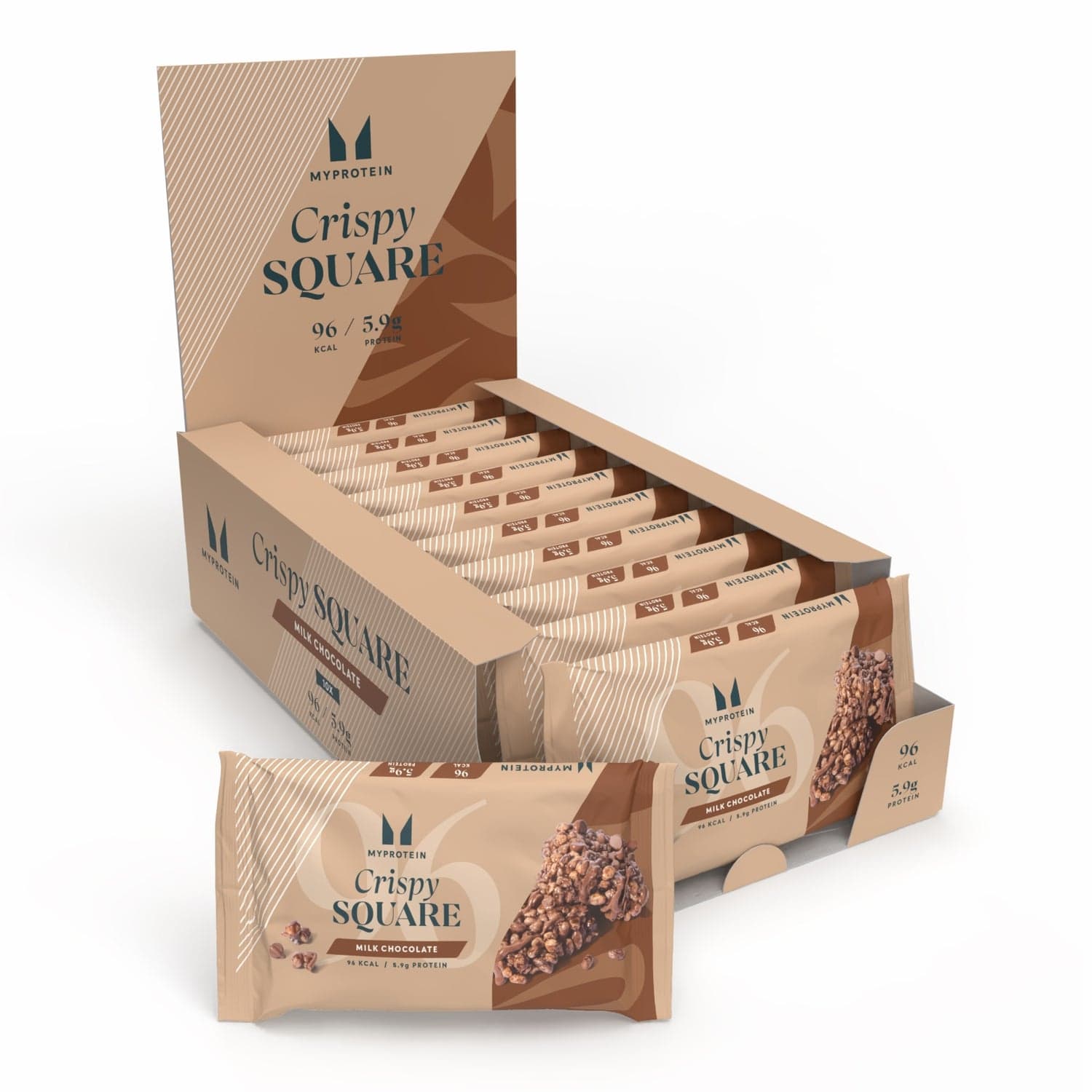 MyProtein Crispy Square Protein Snack Chocolate 10 Bars by MyProtein
