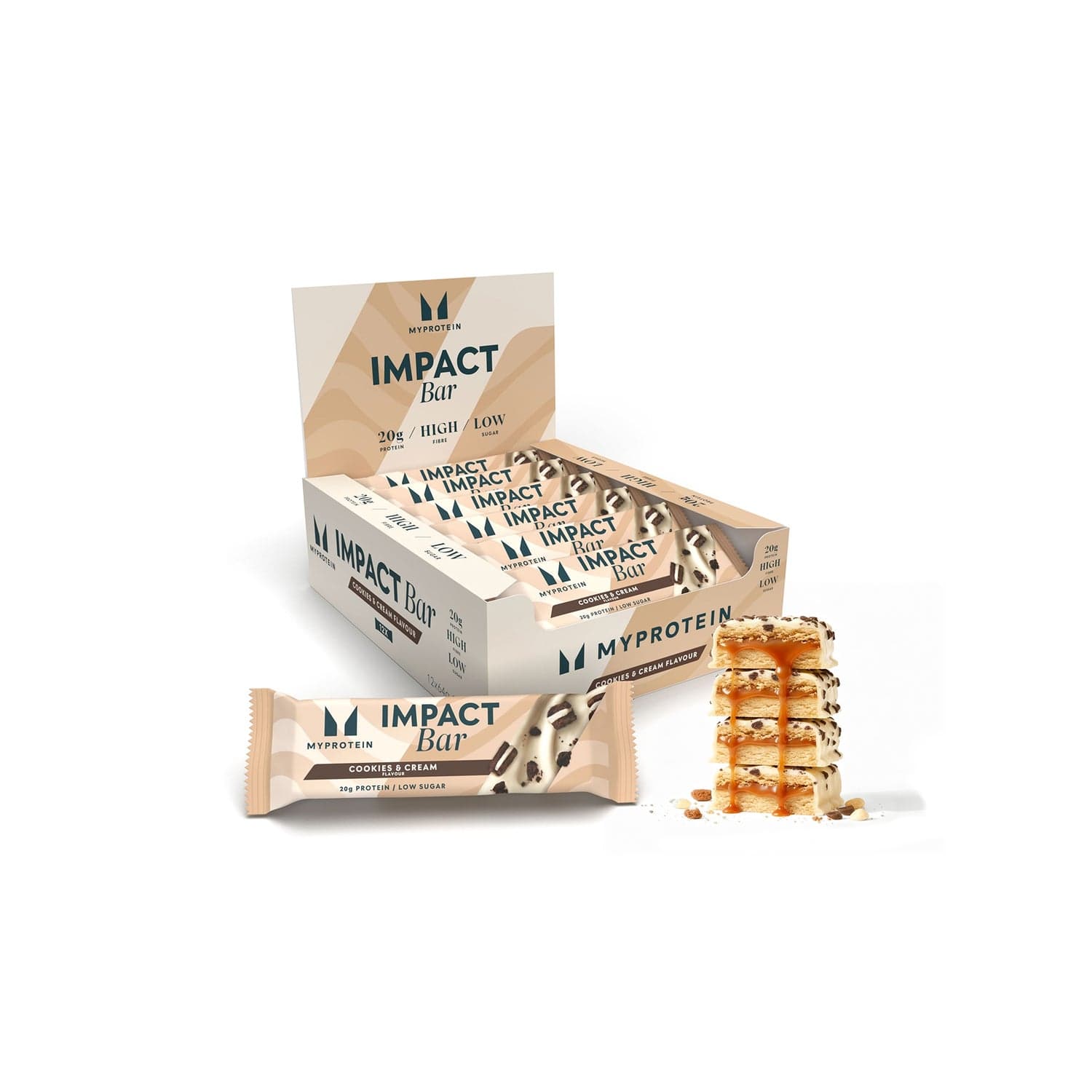 MyProtein Impact Protein Bar Cookies and Cream 12 x 64g by MyProtein