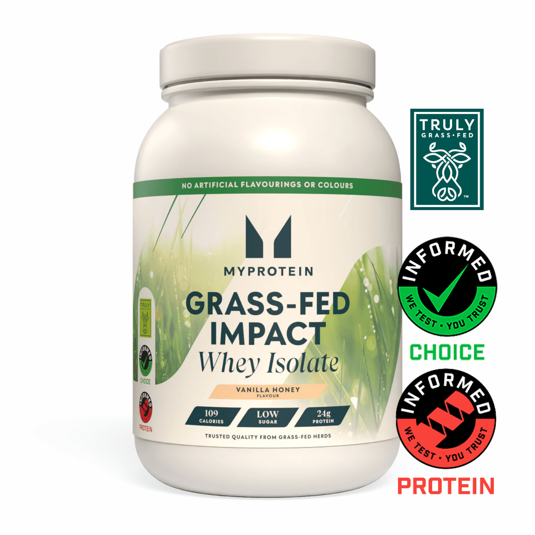 MyProtein Impact Whey Isolate Vanilla Honey (Grass-Fed) 1kg by MyProtein