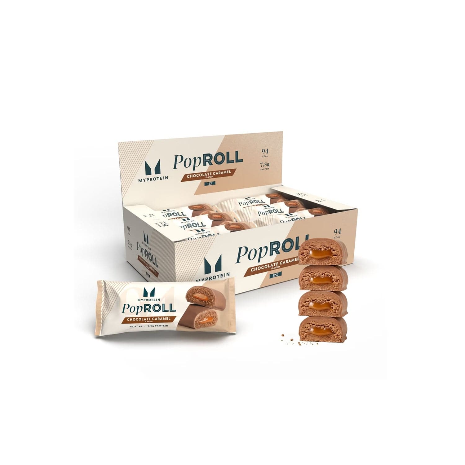 MyProtein Pop Roll Protein Snack Chocolate Caramel 12 x 27g by MyProtein