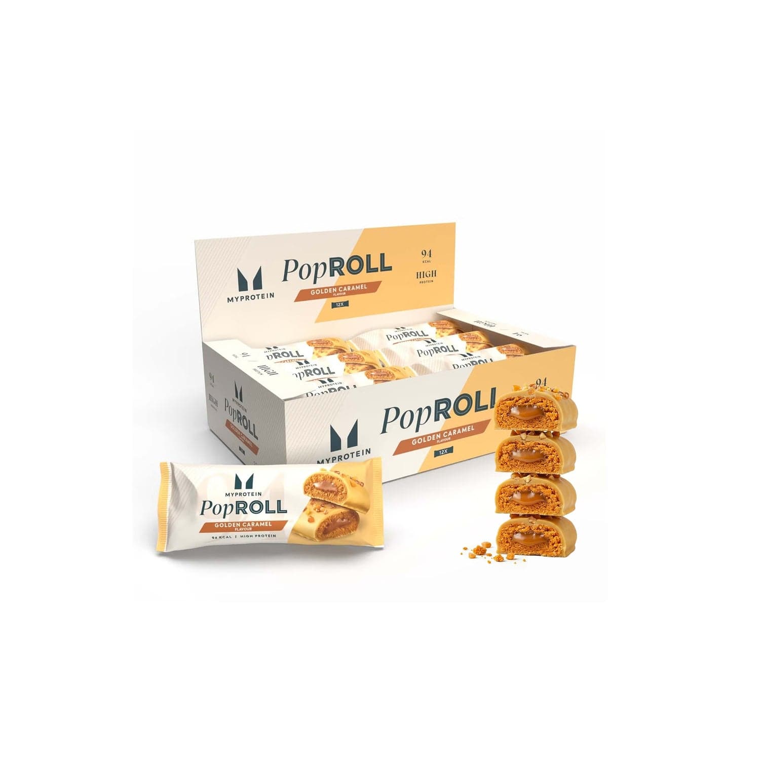 MyProtein Pop Roll Protein Snack Golden Caramel 12 x 27g by MyProtein