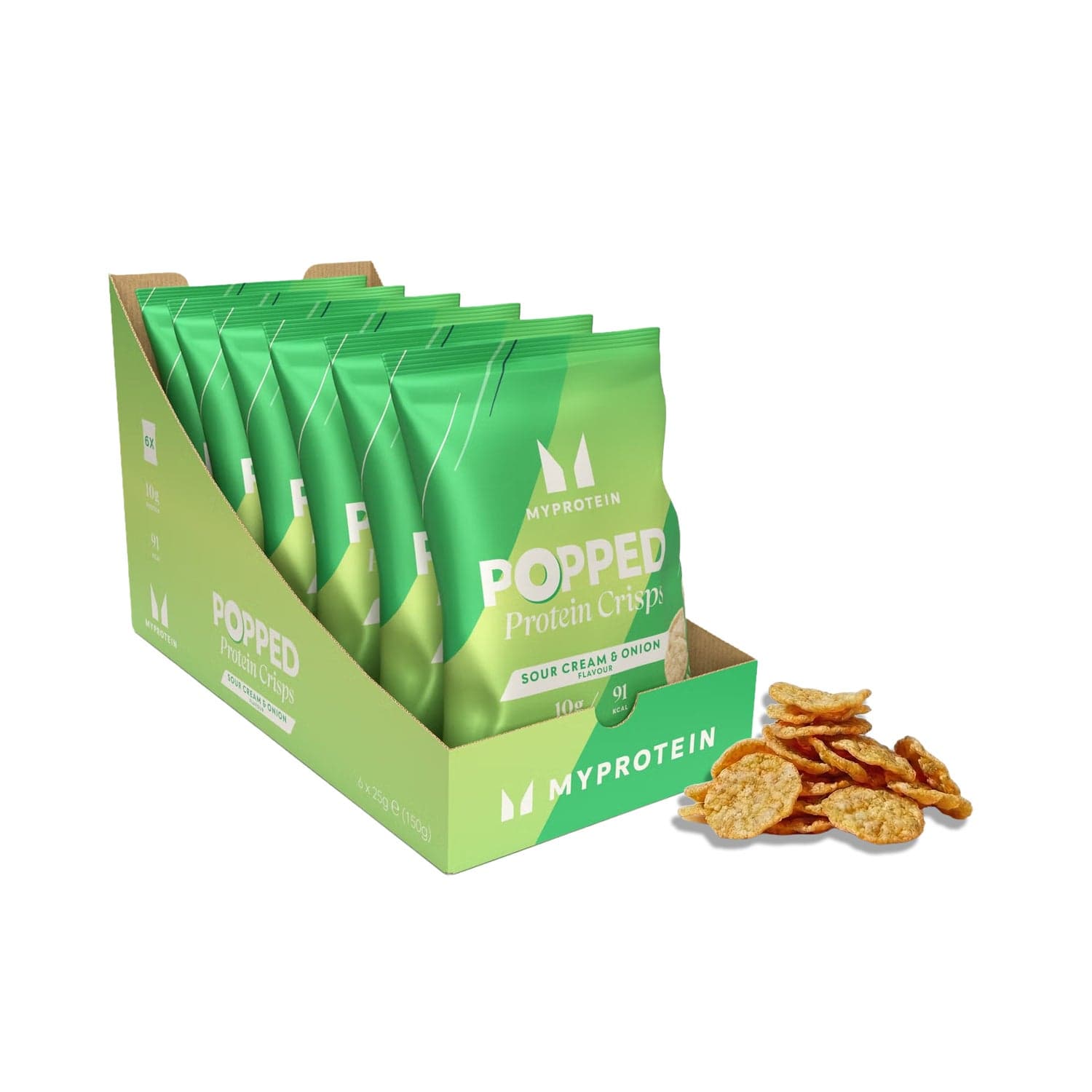 MyProtein Popped Protein Crisps Sour Cream & Onion 6 x 25g by MyProtein