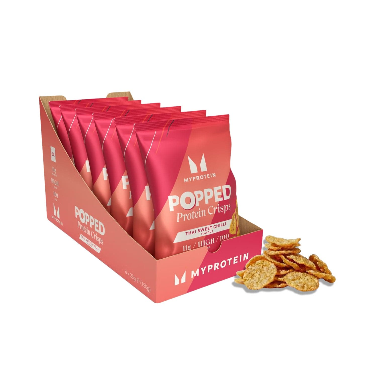 MyProtein Popped Protein Crisps Thai Sweet Chilli 6 x 25g by MyProtein
