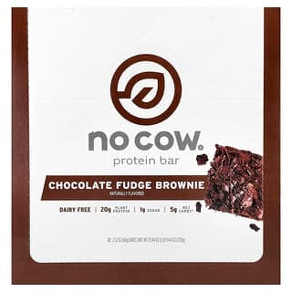 No Cow Protein Bar Chocolate Fudge Brownie 60g by No Cow