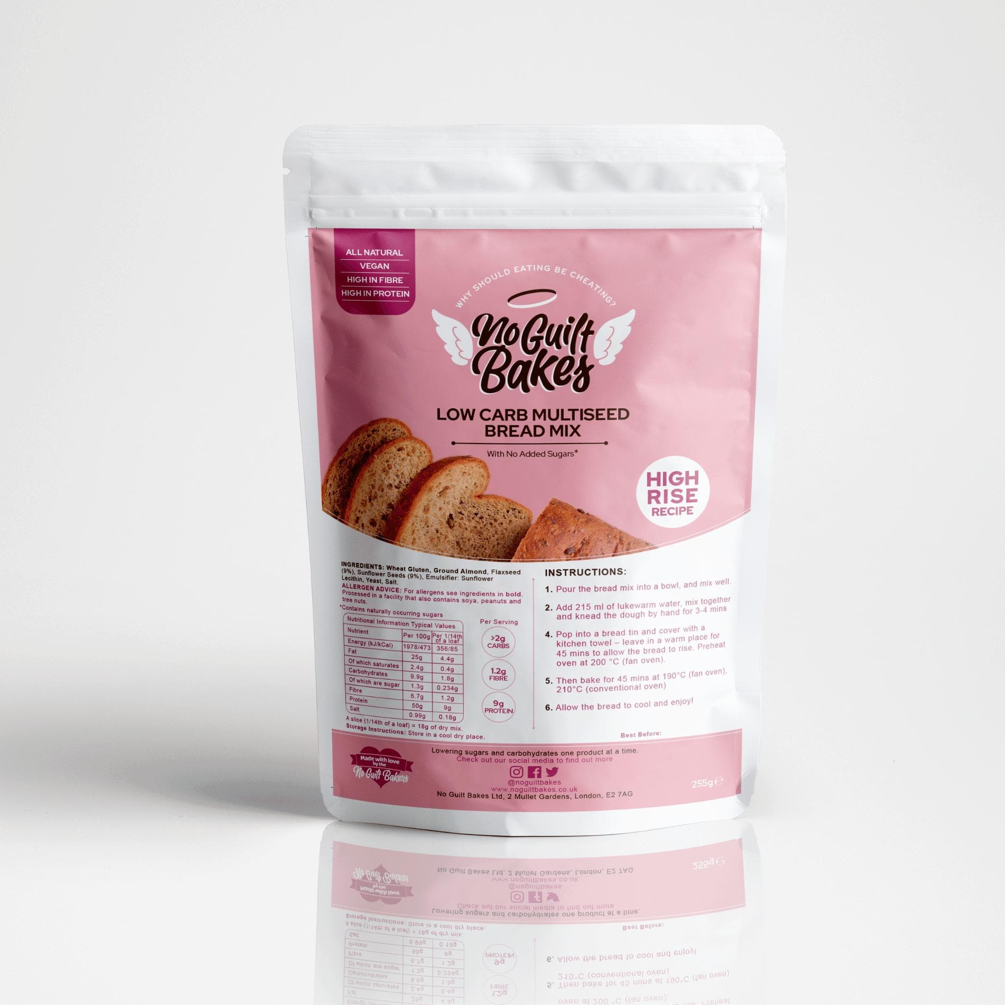 No Guilt Bakes Multiseed Bread Mix 255g by No Guilt Bakes