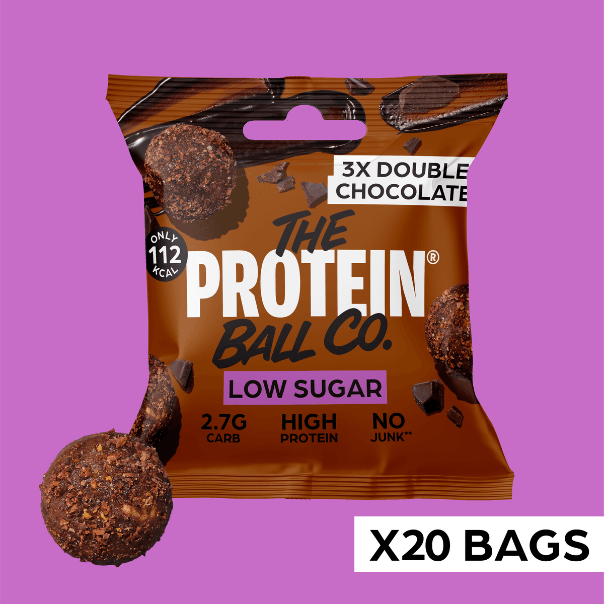 The Protein Ball Co Low Sugar Double Chocolate by The Protein Ball Co
