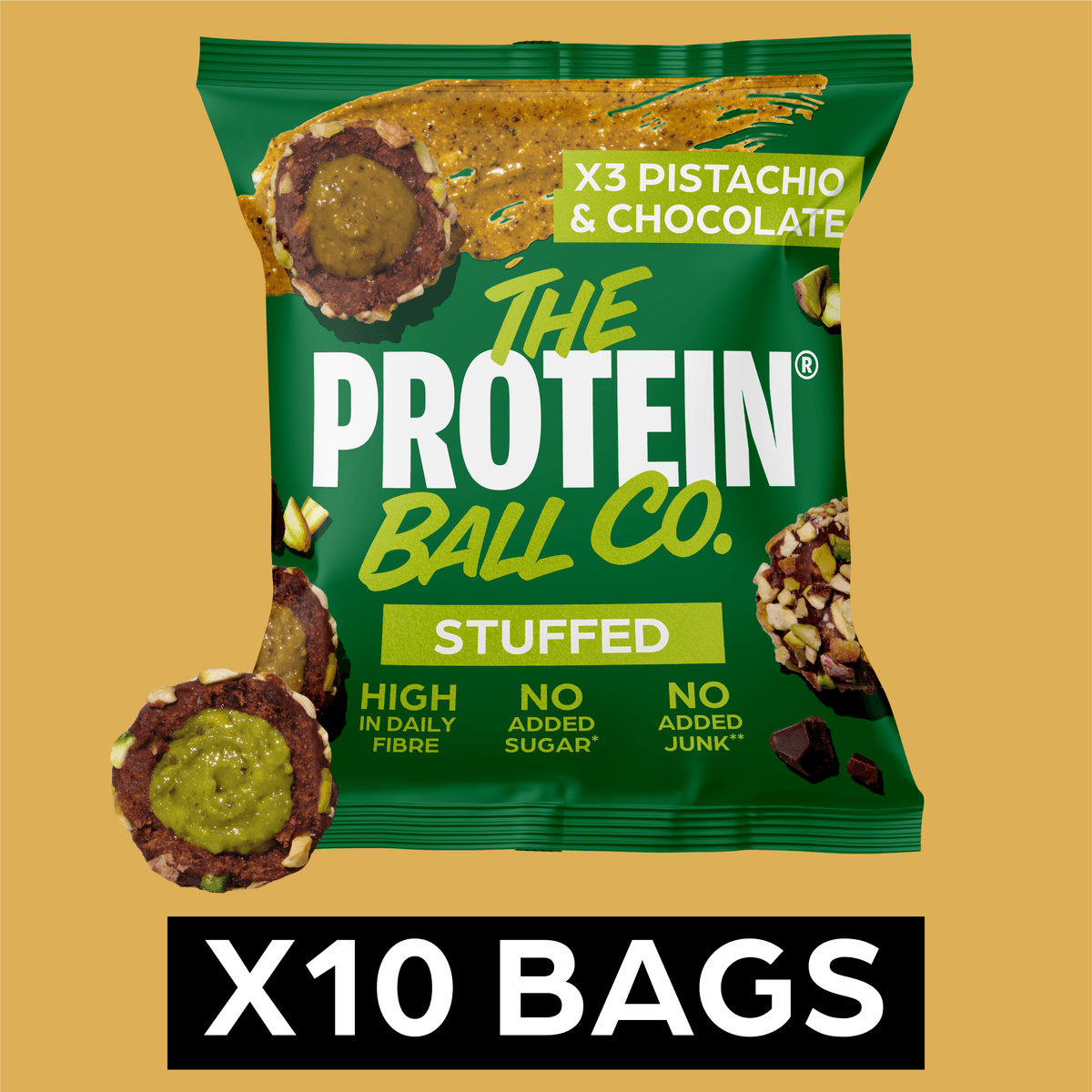 The Protein Ball Co Stuffed Pistachio & Chocolate by The Protein Ball Co