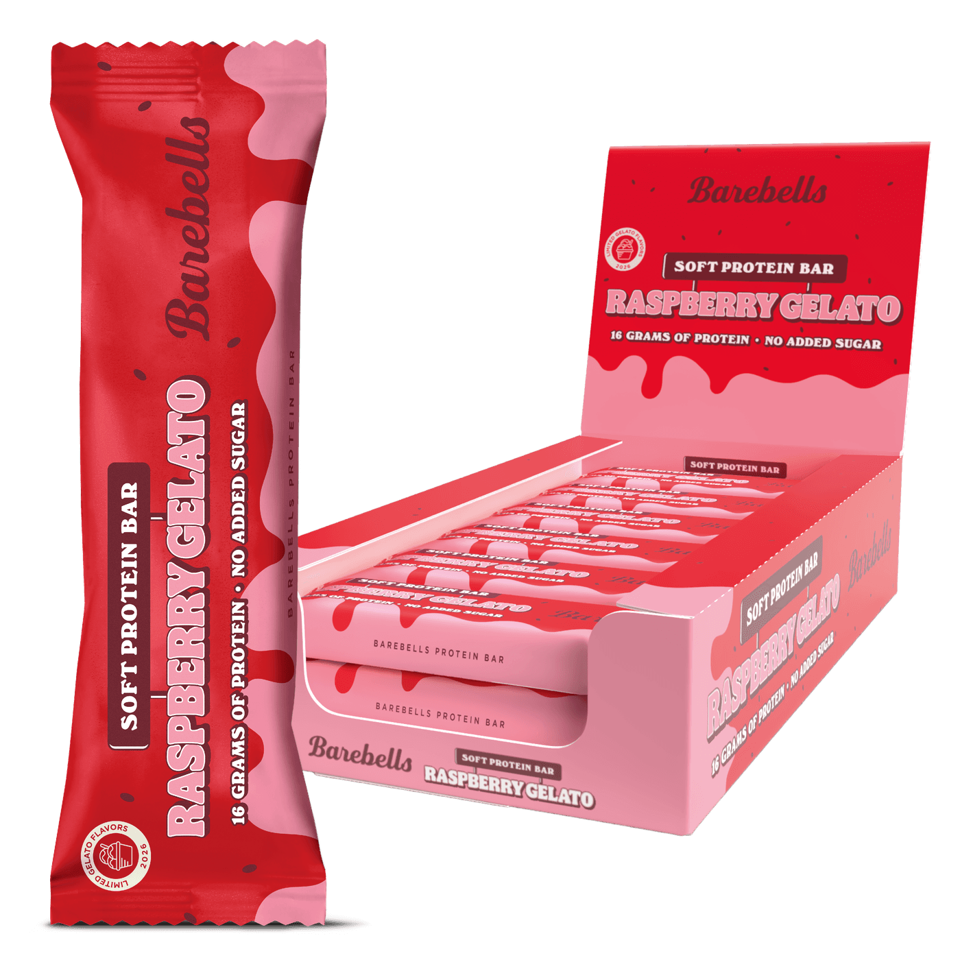 Barebells Soft Protein Bar Raspberry Gelato 55g by Barebells