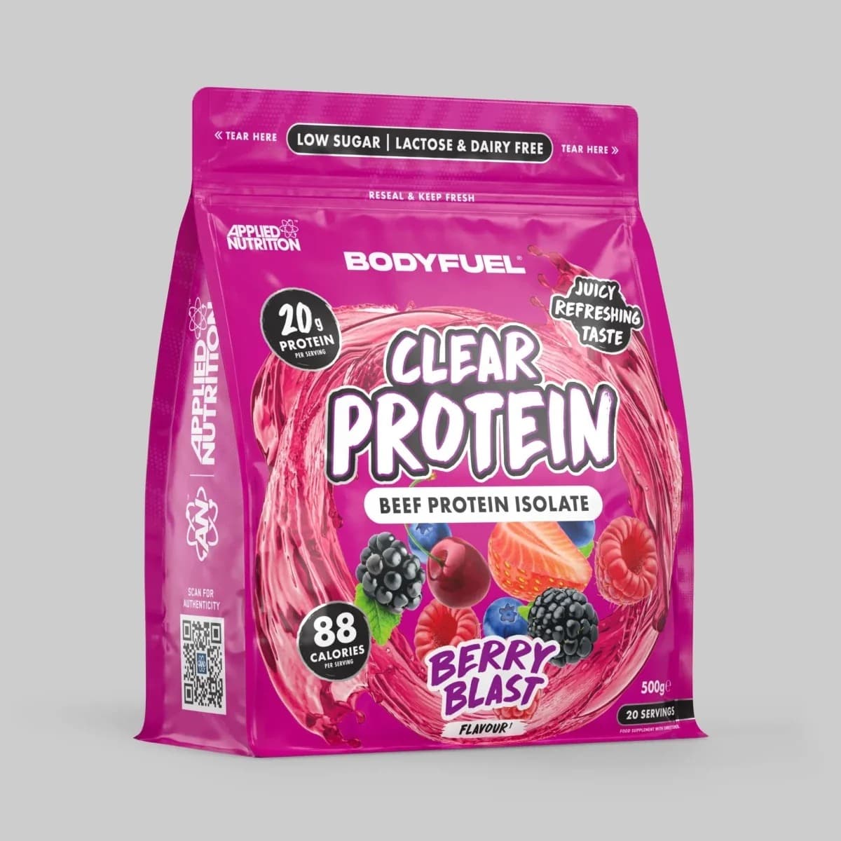 BodyFuel Clear Beef Protein Isolate — Berry Blast 500g by Applied Nutrition