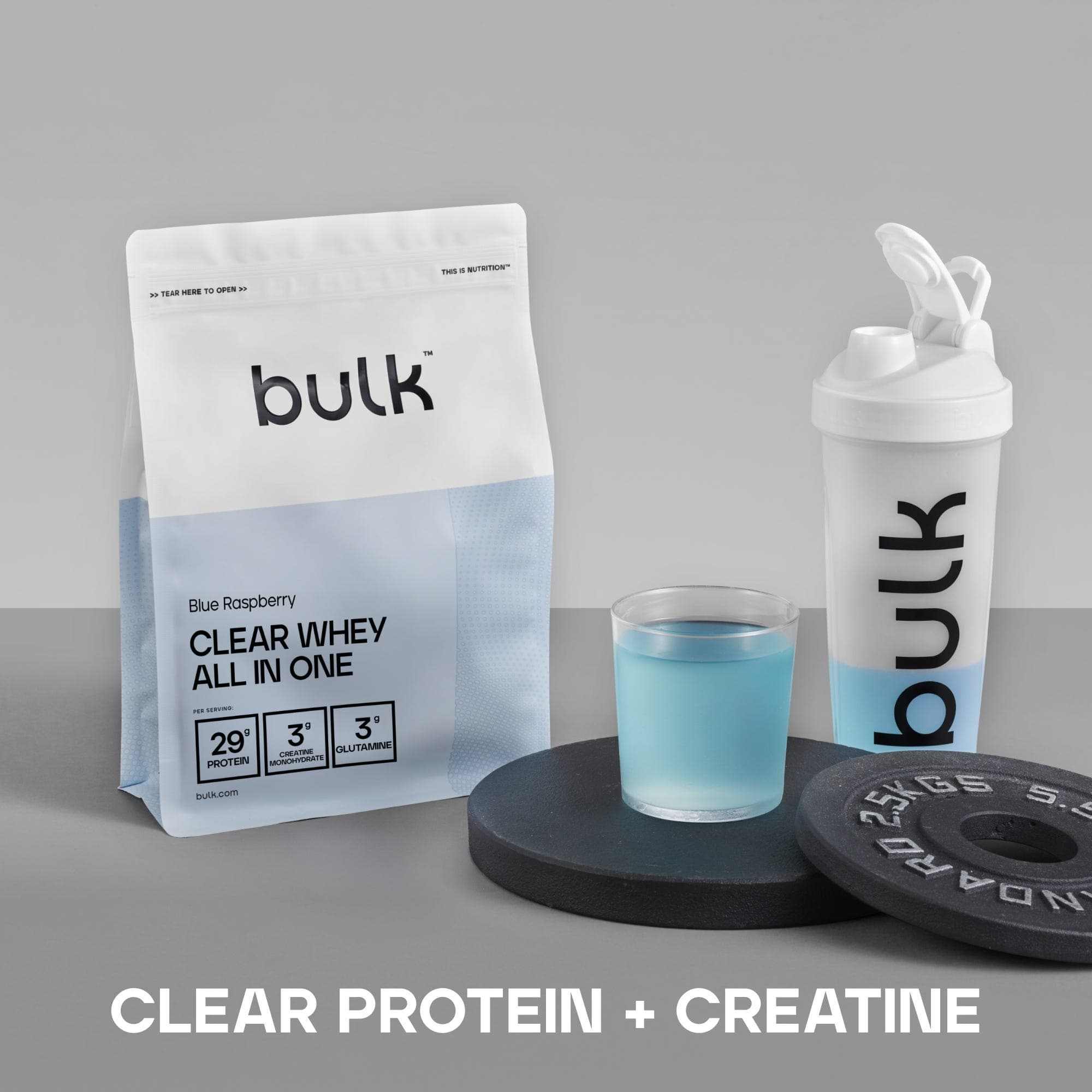 Bulk Clear Whey All In One Blue Raspberry 1kg by Bulk