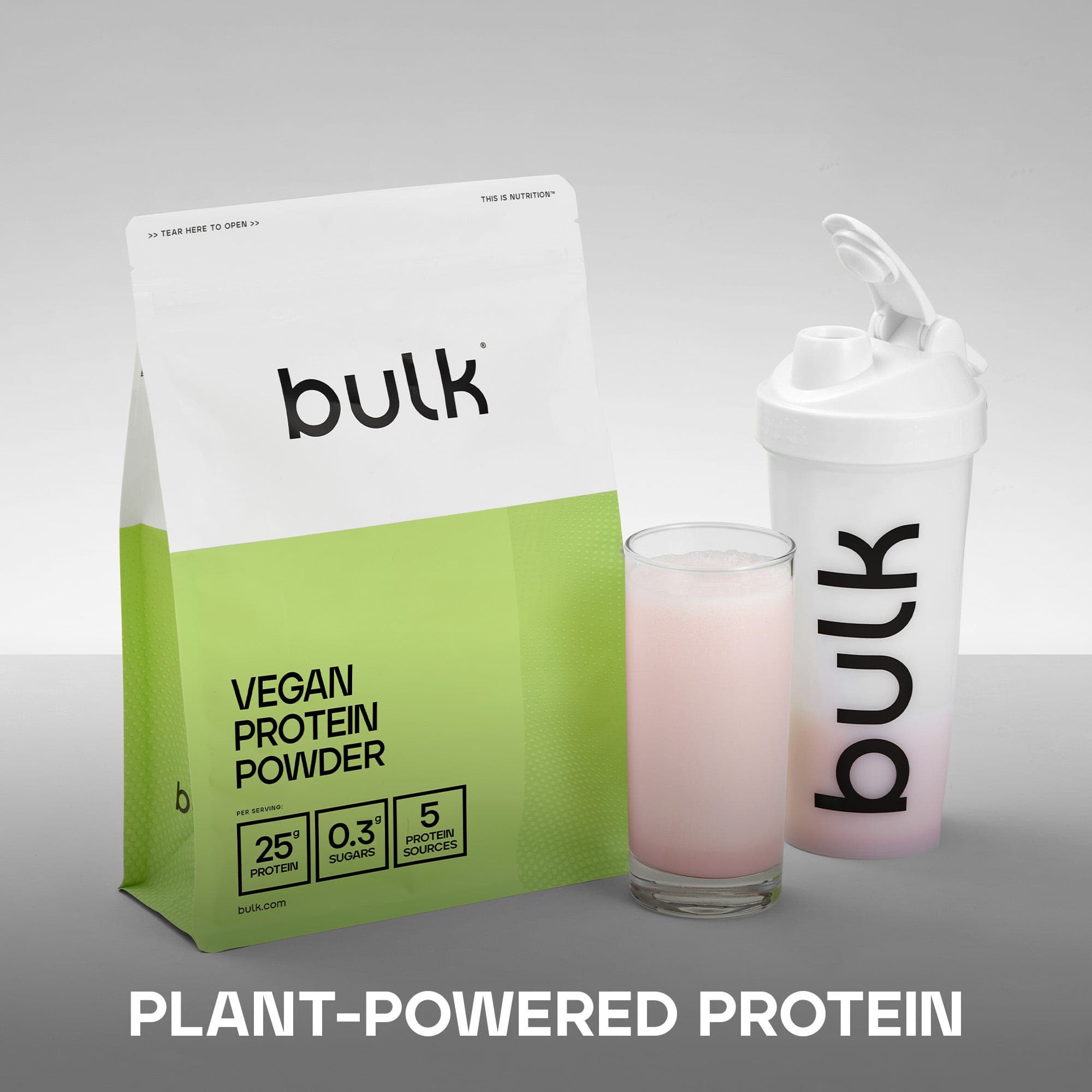 Bulk Vegan Protein Powder Strawberry 1kg by Bulk