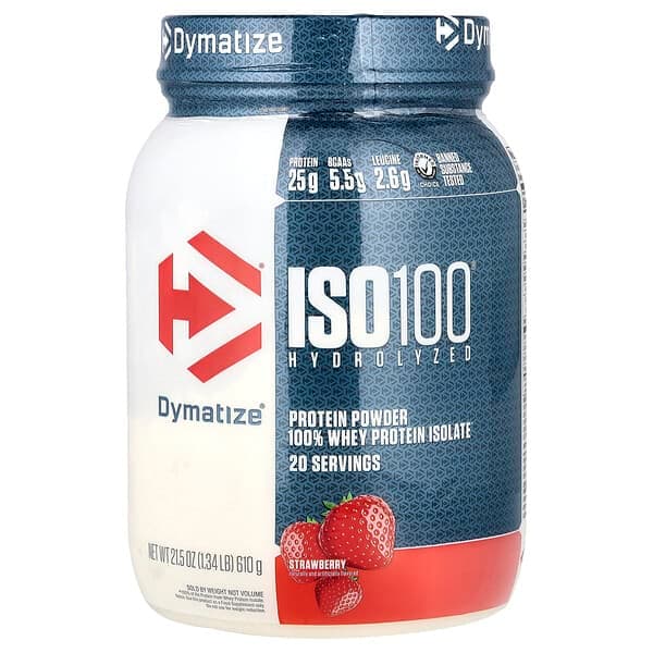 Dymatize ISO100 Hydrolysed Whey Isolate - Strawberry 610g by Dymatize
