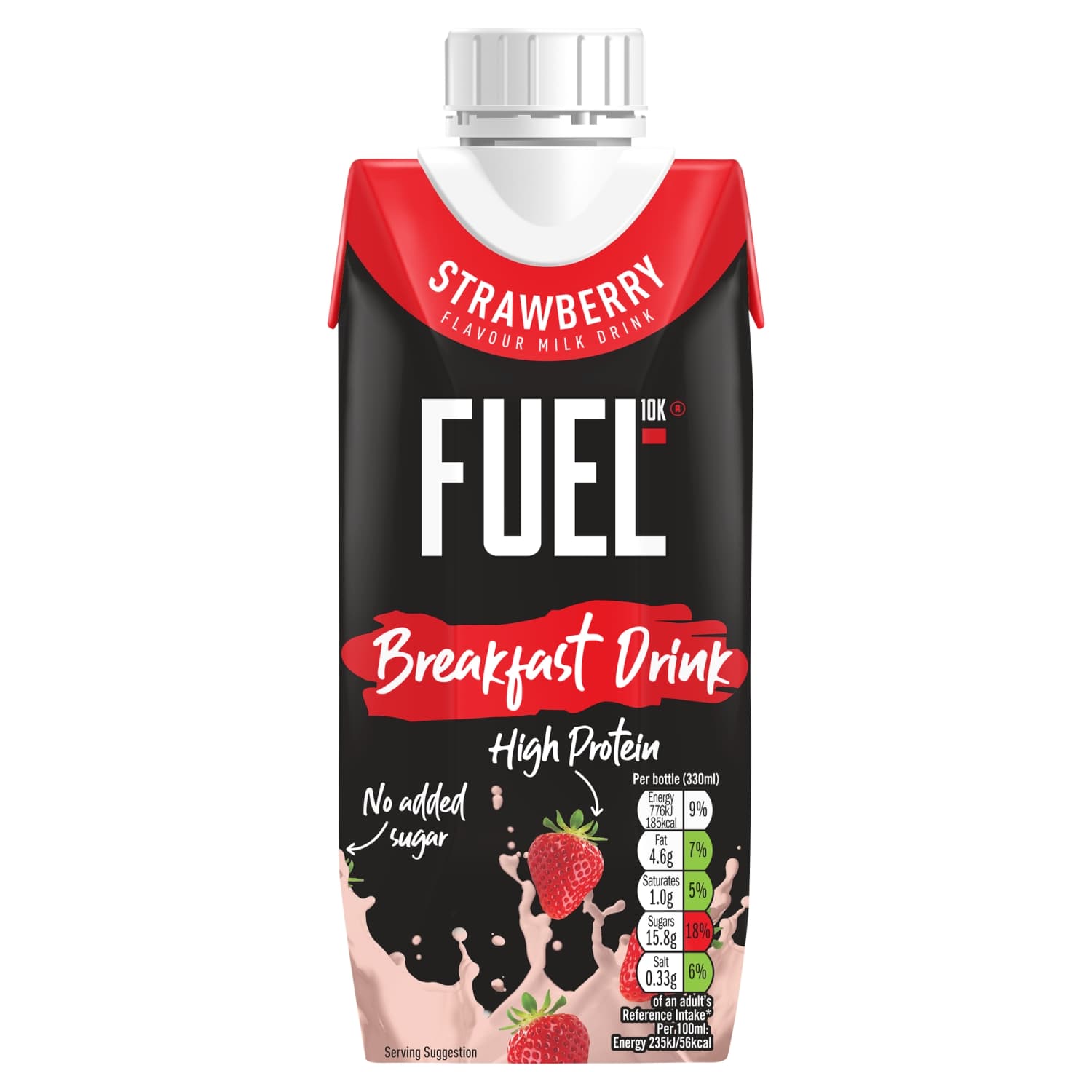 FUEL10K High Protein Milk Breakfast Drink Strawberry by FUEL10K