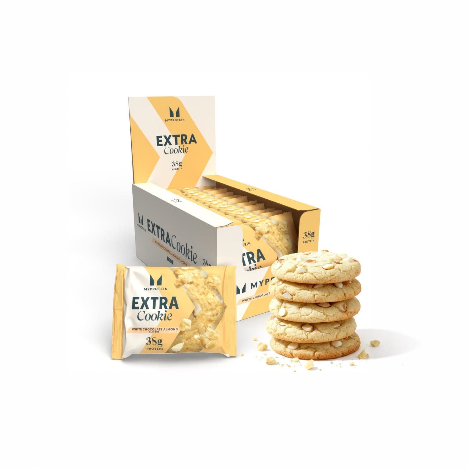 MyProtein Extra Protein Cookie White Chocolate Almond 12 x 75g by MyProtein