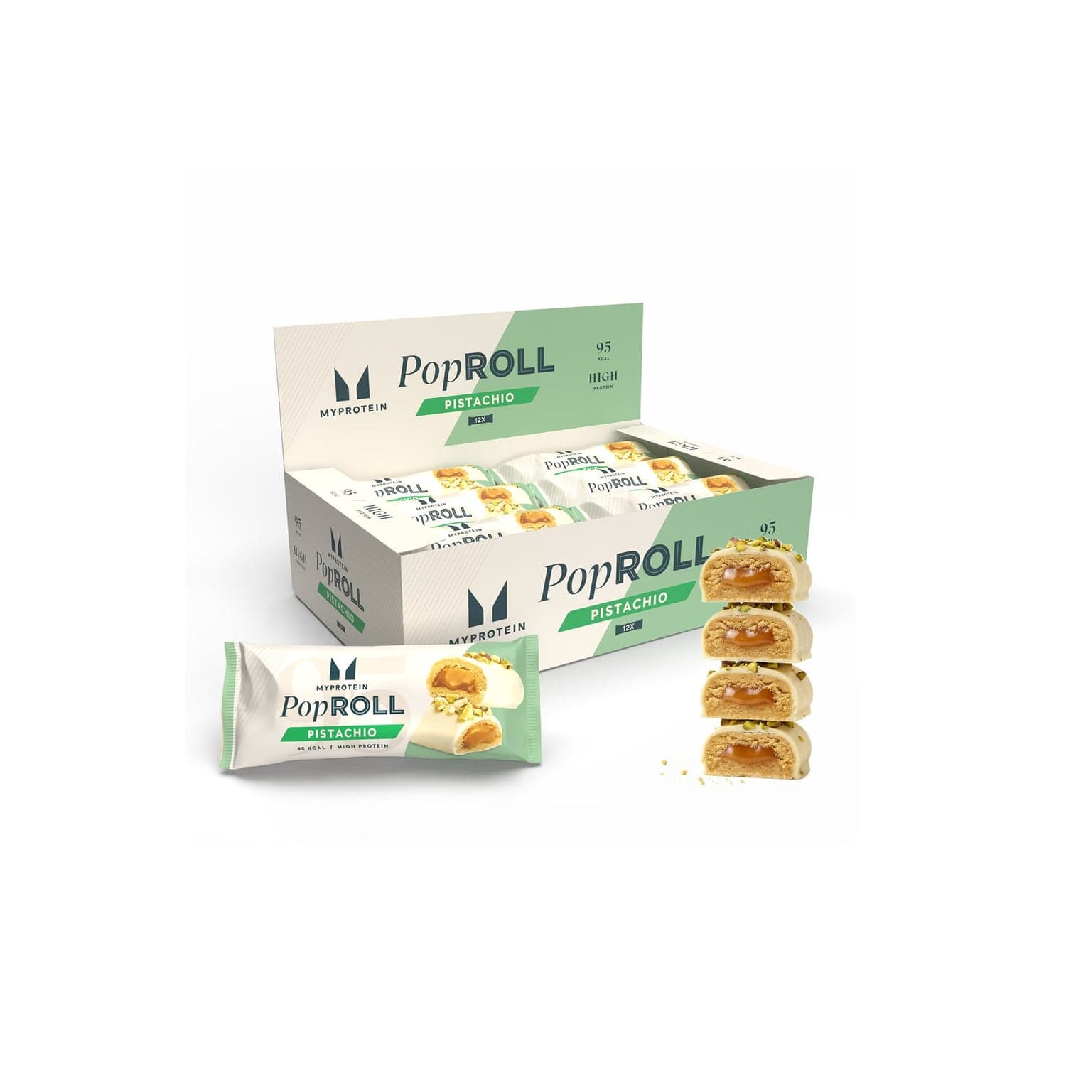 MyProtein Pop Roll Protein Snack Pistachio 12 x 27g by MyProtein
