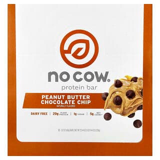 No Cow Protein Bar Peanut Butter Chocolate Chip 60g by No Cow