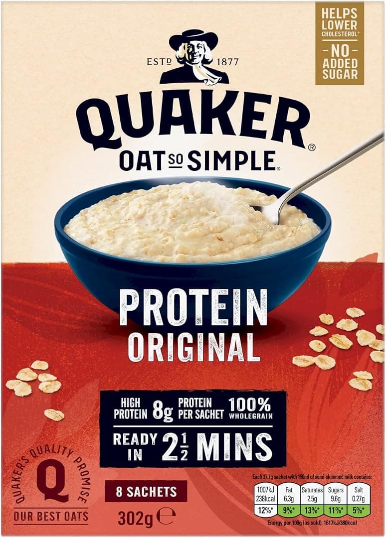 Quaker Protein Oat So Simple Original Porridge Sachets 302g by Quaker