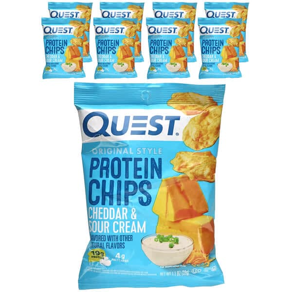 Quest Original Protein Chips - Cheddar & Sour Cream 8x32g by Quest