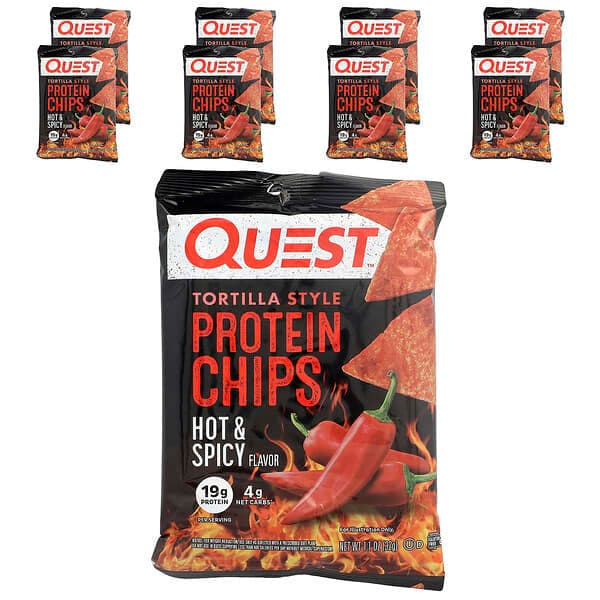 Quest Tortilla Protein Crisps - Hot & Spicy 8x32g by Quest