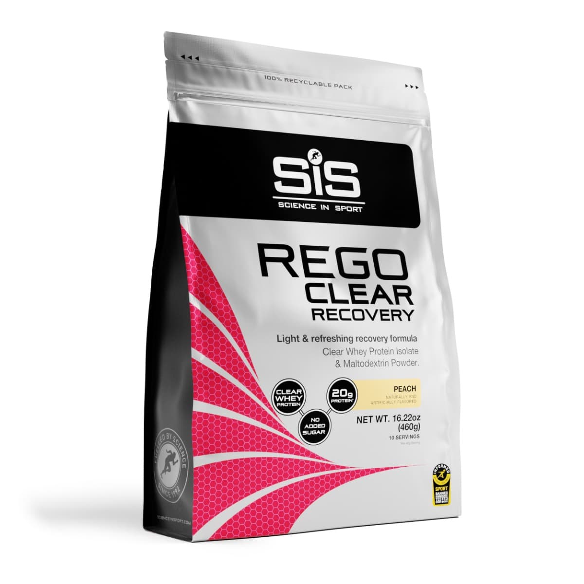 Science in Sport REGO Clear Recovery Peach 460g by Science in Sport