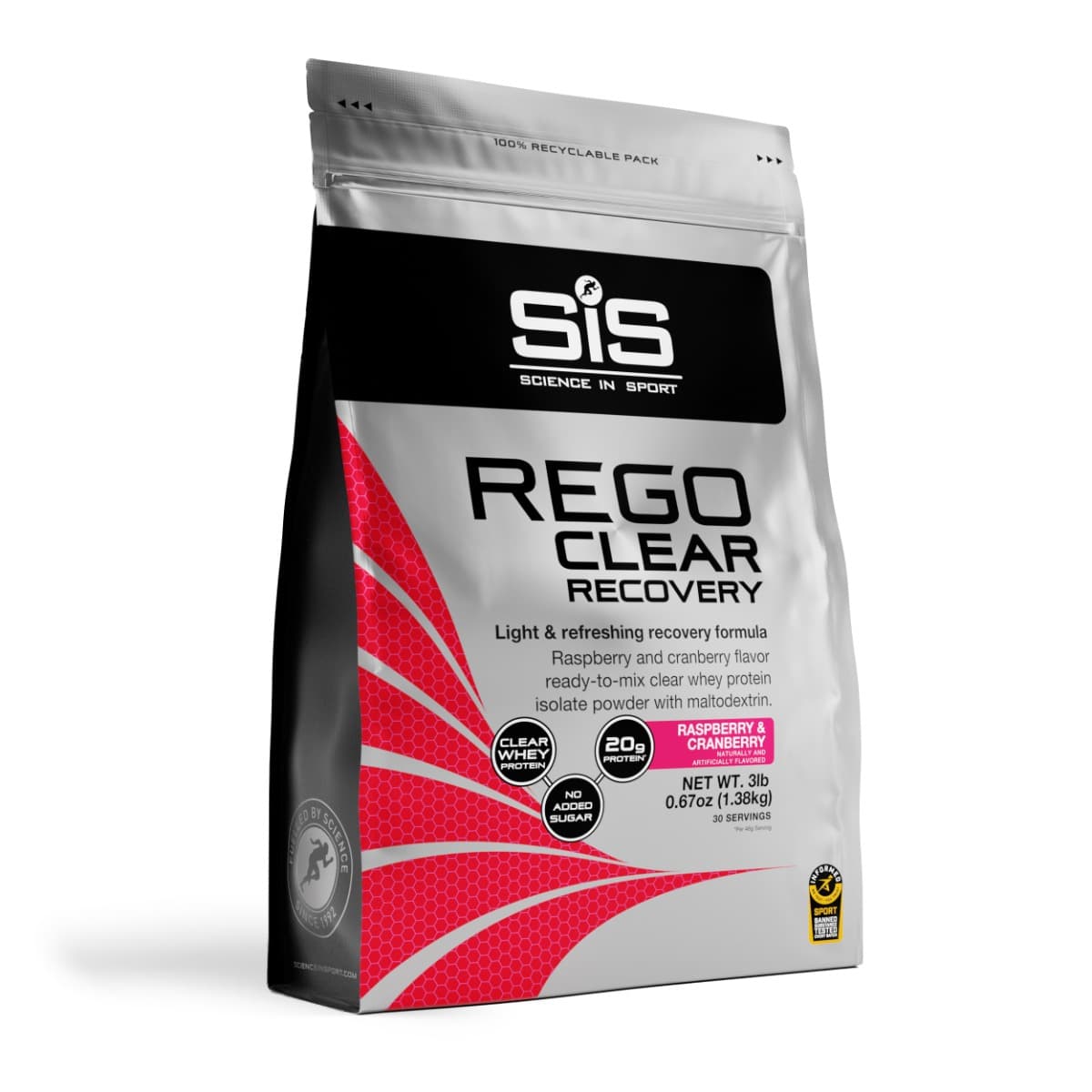 Science in Sport REGO Clear Recovery Raspberry & Cranberry 1.38kg by Science in Sport