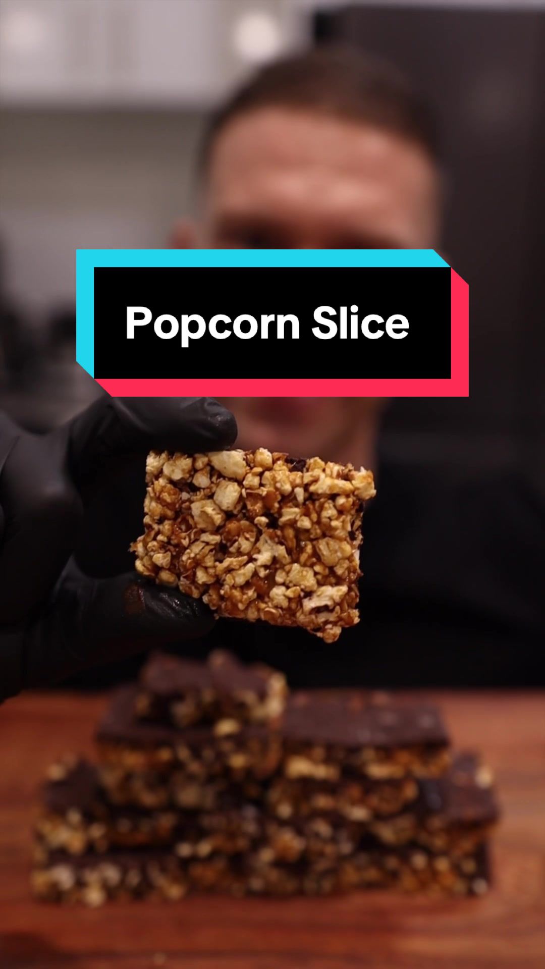Salted Caramel Chocolate Popcorn Slice